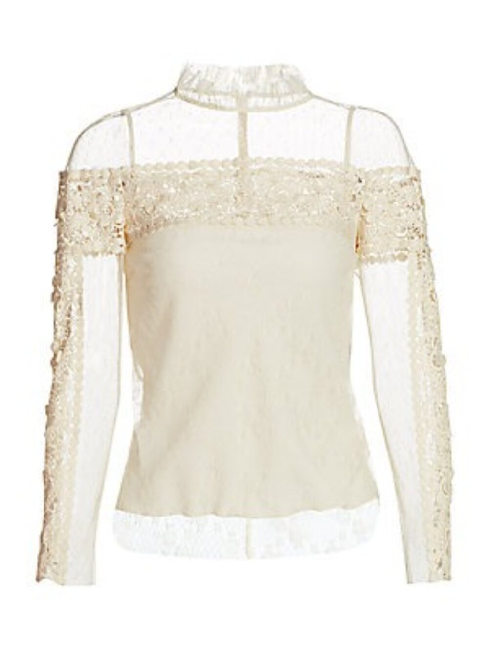 Red Valentino Embroidered Point D'Esprit Top, Size 42 NWT